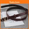 Sweet Style Black And Burgundy Faux Leather Waist Belt With Double Heart Buckle For Young Women