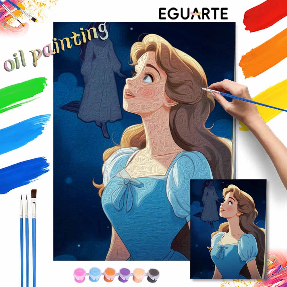 Disney Cinderella princess digital oil painting art painting kit manual diy painting for home decorations