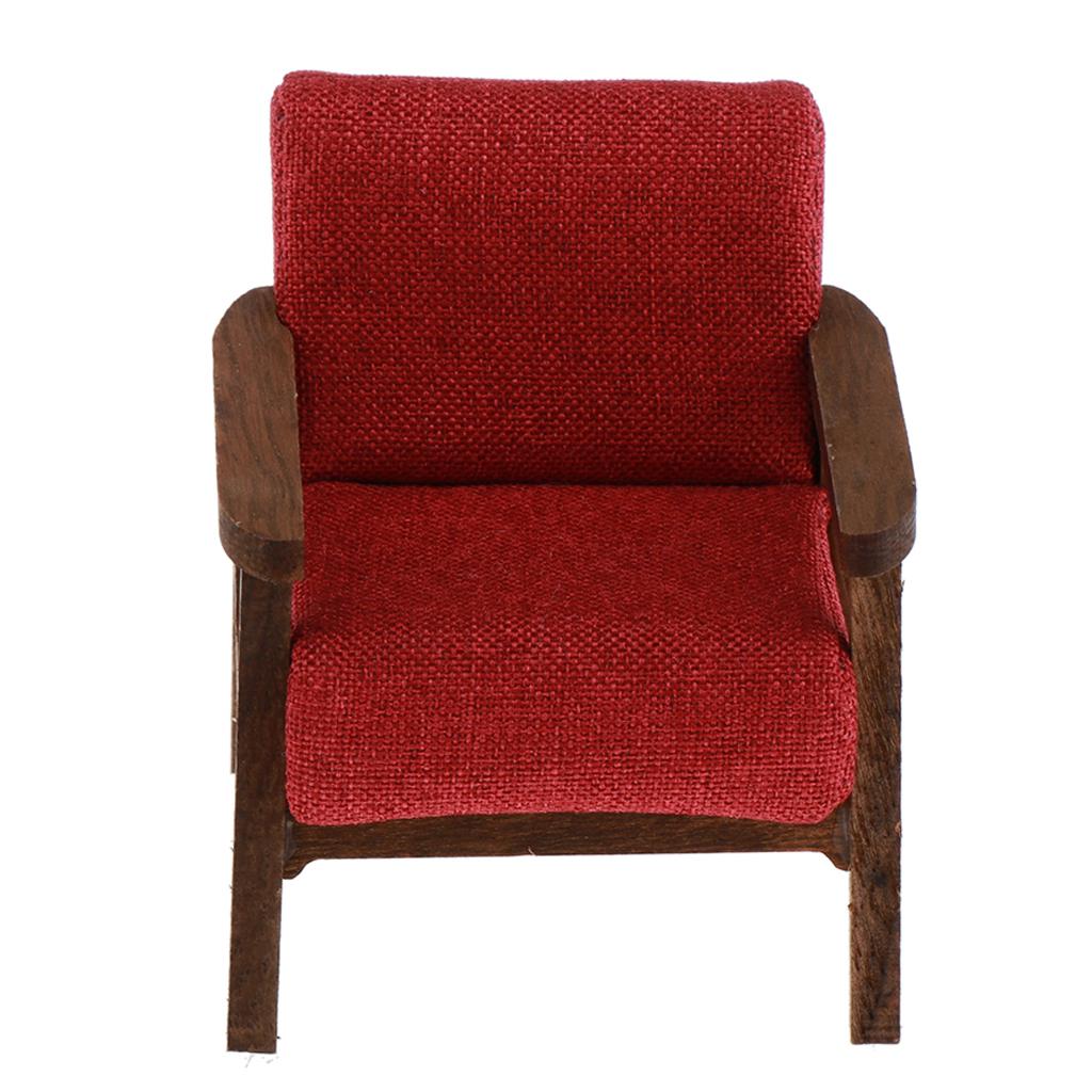 Miniature Doll House Sofa Wooden Furniture 1 12 Scale Mini Dollhouse Accessories for Living Room Decor DIY Kit