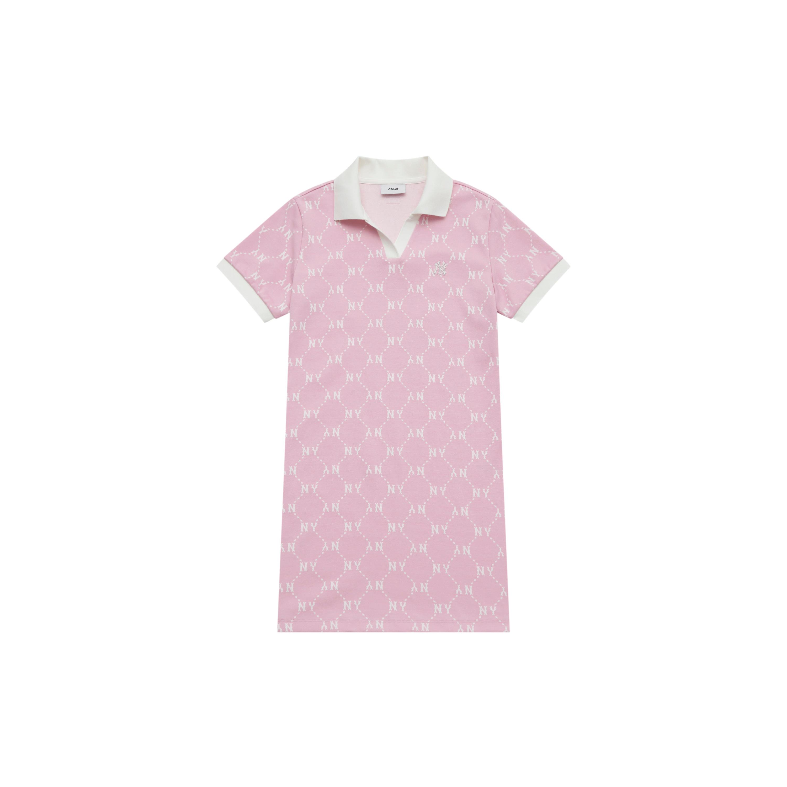 

Новая коллекция MLB MONOGRAM Платье с коротким рукавом Нью-Йорк Янкиз SS25 Женское Меланжевый Серый Розовый 3FOPM0453-50PKM S