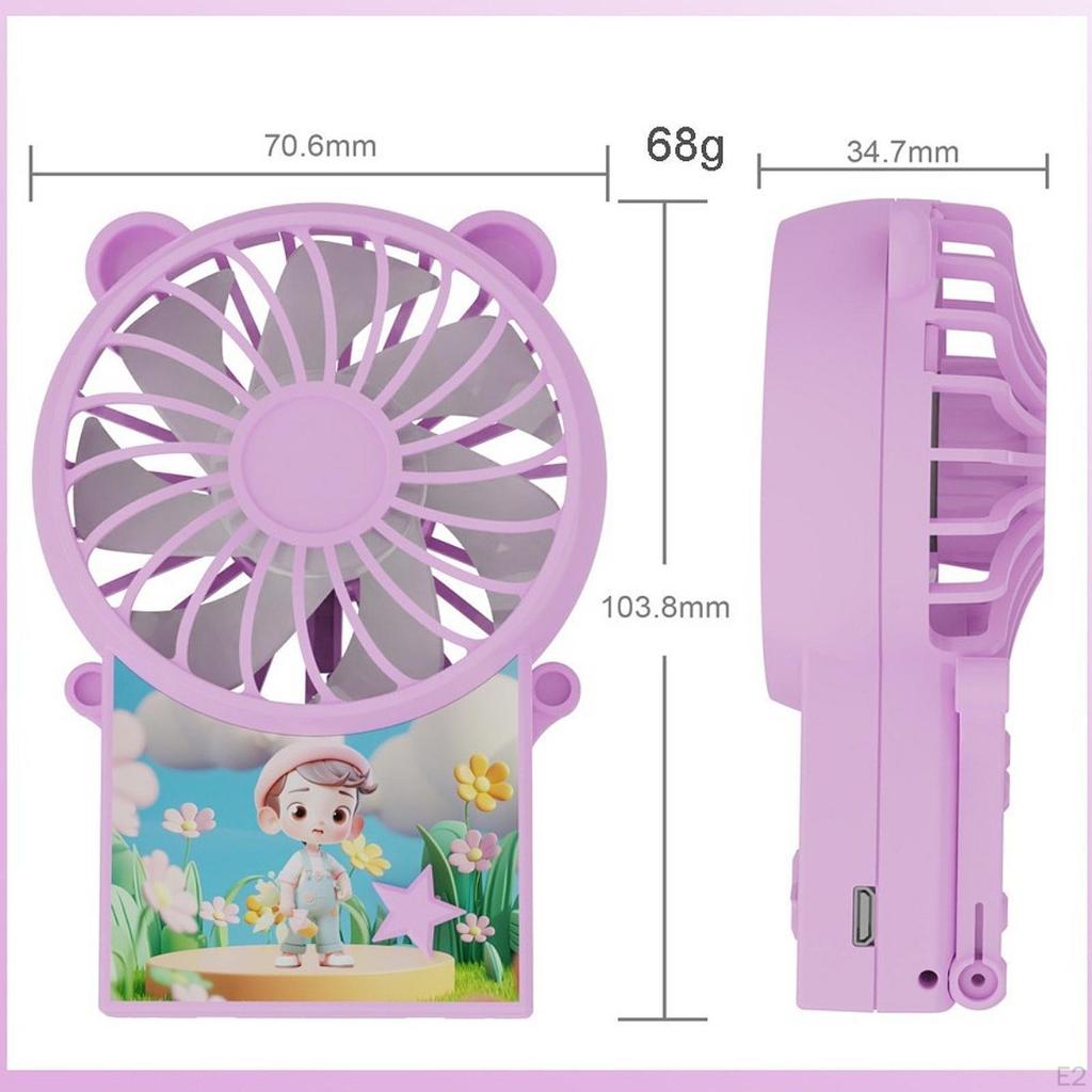 Hand Held Fan Desk Small Personal Mini for Indoor Office Home Bedroom Outdoor
