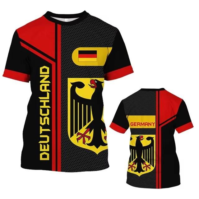 

Men s New World Flag T-shirt 3D Printed German Pattern T-shirt Large Short Sleeve Retro Top 6XL