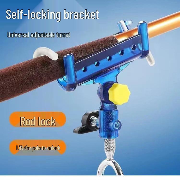 Universal Self-Locking Fishing Rod Holder with Ground Insert