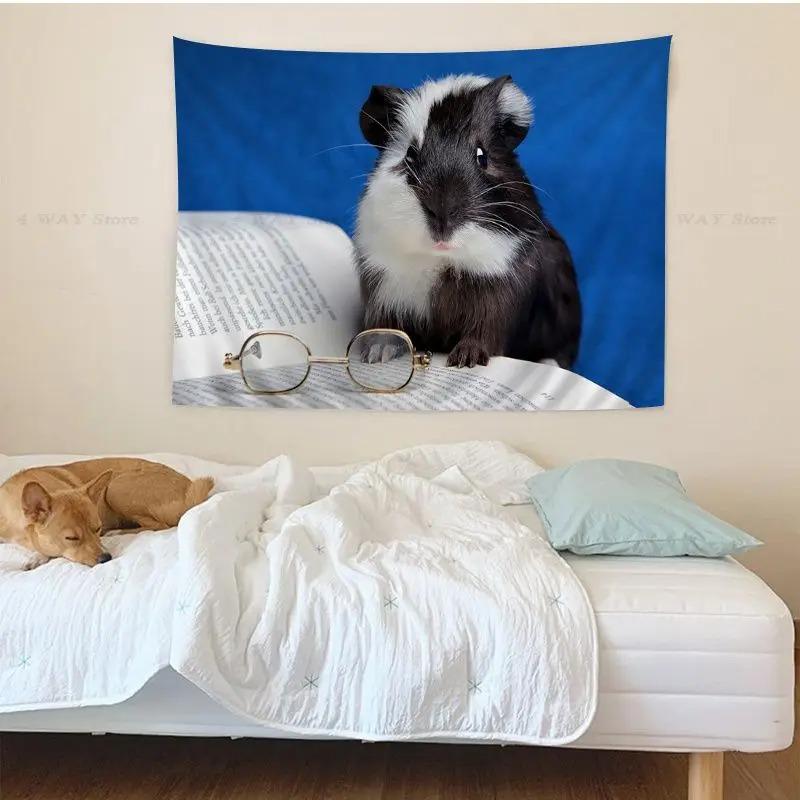 

Милый гобелен с принтом морской свинки, офисный гобелен для гостиной, украшение на стену дома, гобелен 100x75cm