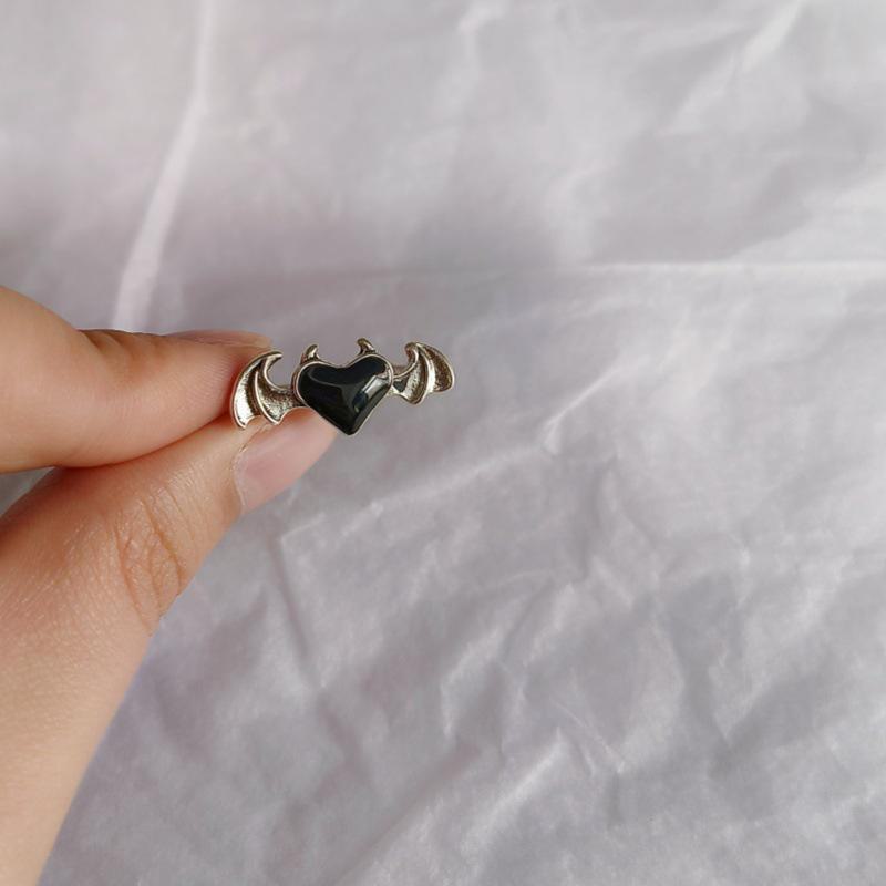 Custom Dark Niche Devil Love Ring - Trendy Hip-Hop, Stacking Cold Style, Open Design for Women