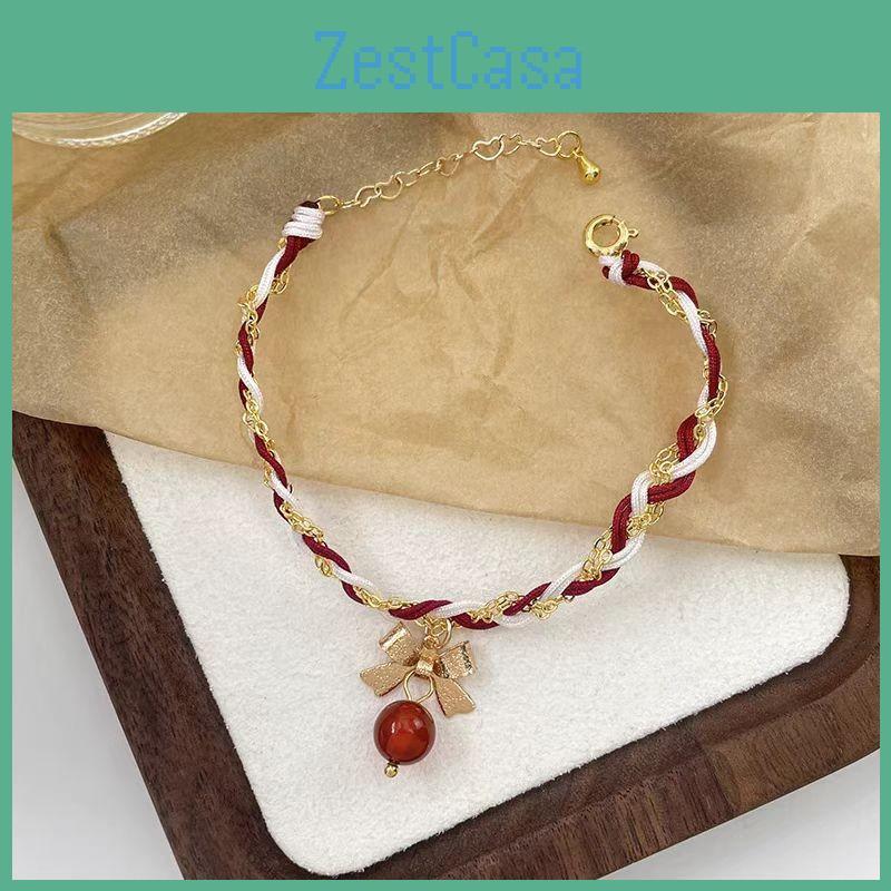 Unikátní červeno-bílo-zelený mašličkový módní náramek pro ženy Ideální jako dárek na cestování