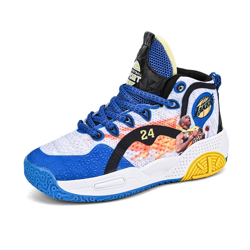 Boys' Soft-Soled Basketball Shoes, 2025 Spring/Autumn Kobe Shock-Absorbing Sports Boots for Big Kids & Primary Students