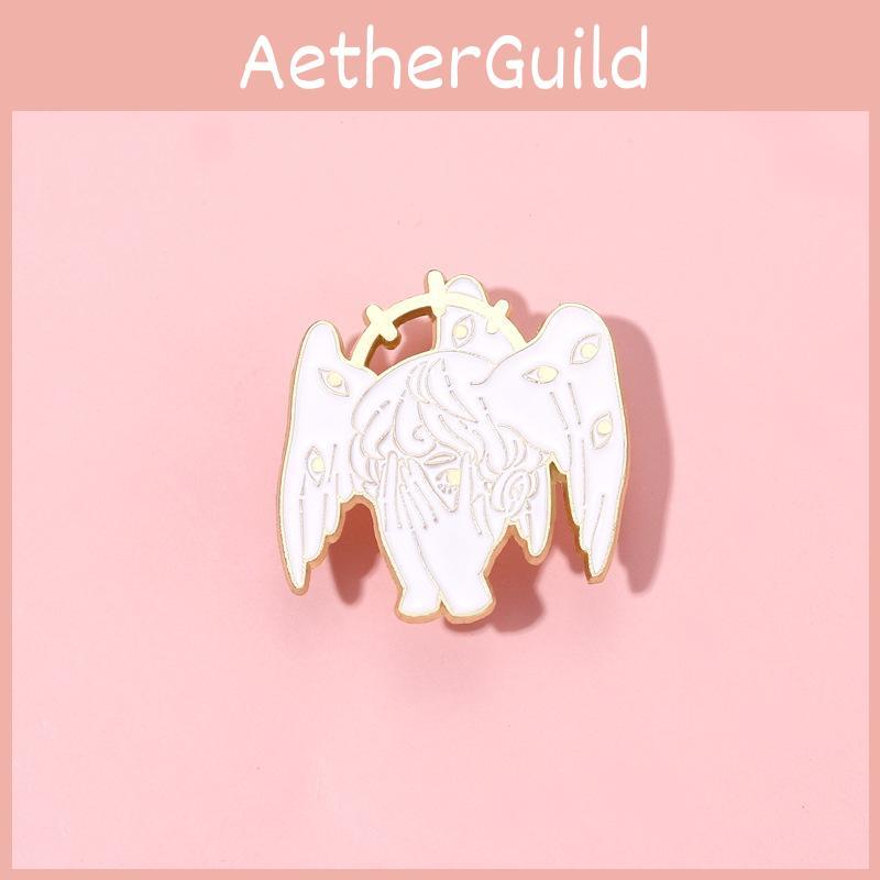 Unique Cartoon Character Alloy Brooch Featuring Wings And Halo For Stylish Accessories