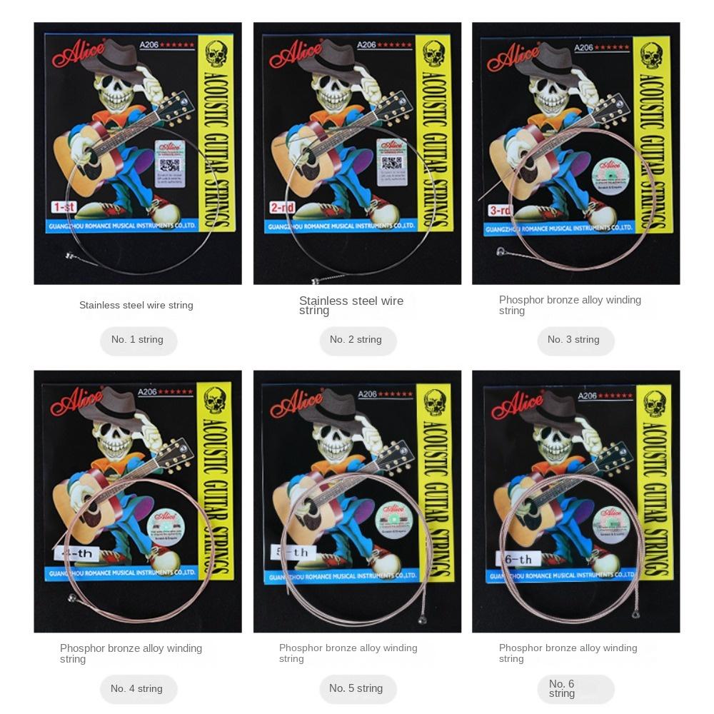 A206 Series Acoustic Guitar Strings 0.11inch Guitar 6 Strings Alice Guitar Strings  Guitarist