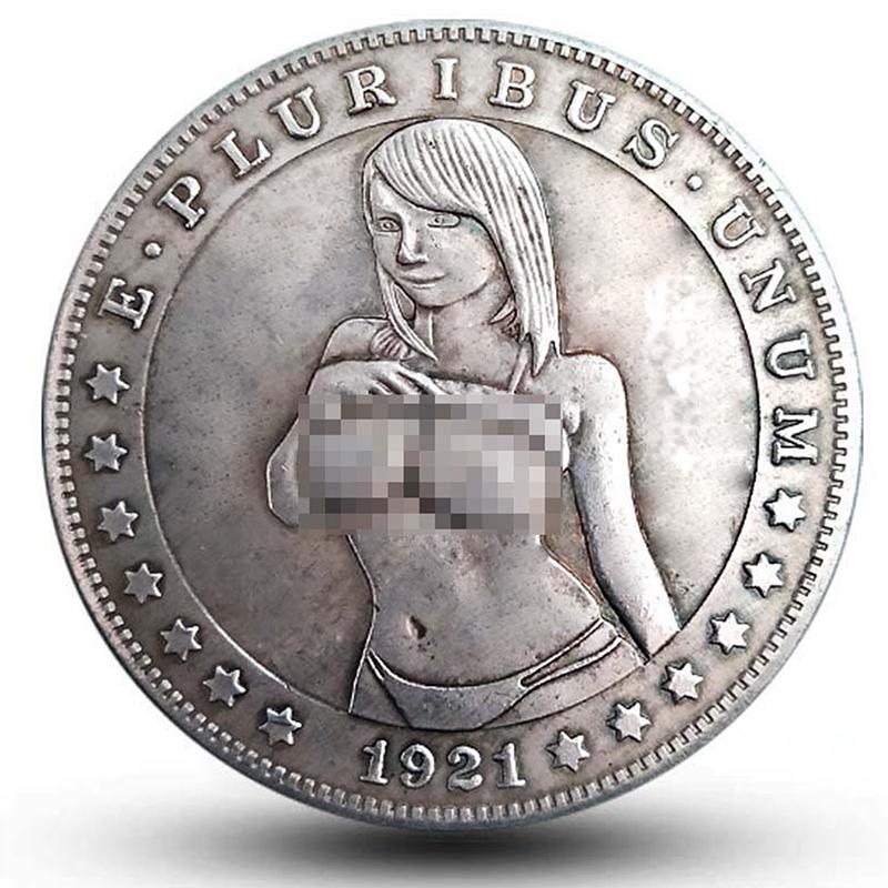 Starožitná Hobo Minca Sexy Kráska Strieborná Minca Meďou Pokovovaná Striebrom pre Vytvorenie Starožitného Vzhľadu Zberateľské Remeslá Vynikajúci Darček