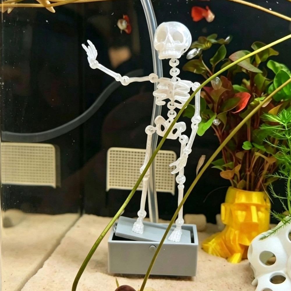 Air Driven Dancing Skeleton Aquarium Bubbler Plastic Movable Oxygen Skeleton Aquarium Tank