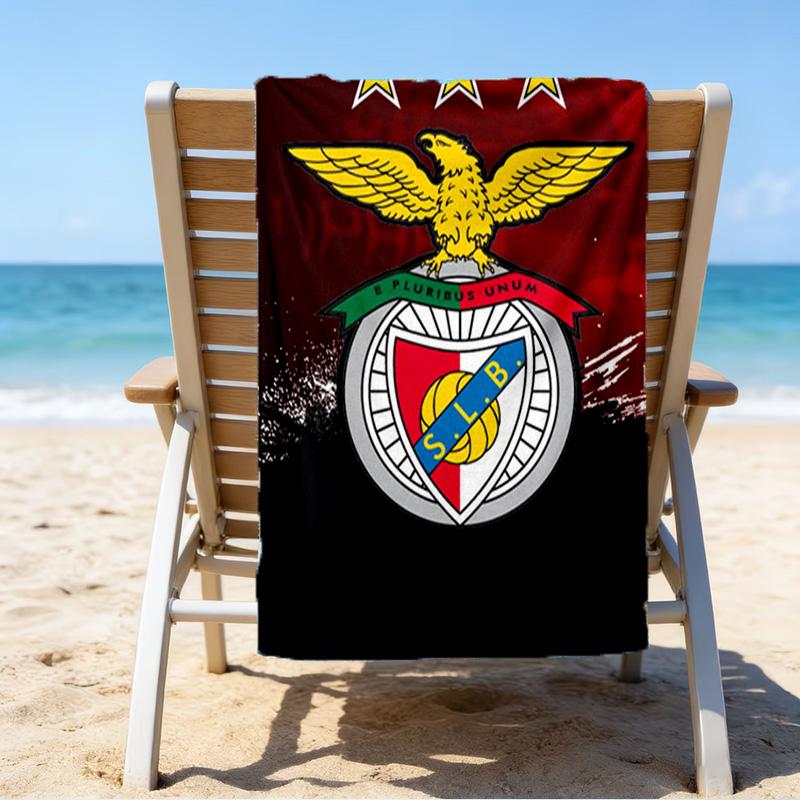 Ben-fica Fußballverein Bedrucktes Strandtuch, Superweiche Mikrofaser, Perfektes Geschenk zum Geburtstag, für Pool, Strand, Reisen, für Familie und Freunde