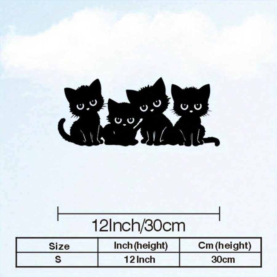 Металлическая Силуэт Черной Кошки Настенный Декор Набор из 5 Штук Винтажное Железное Искусство Подарок