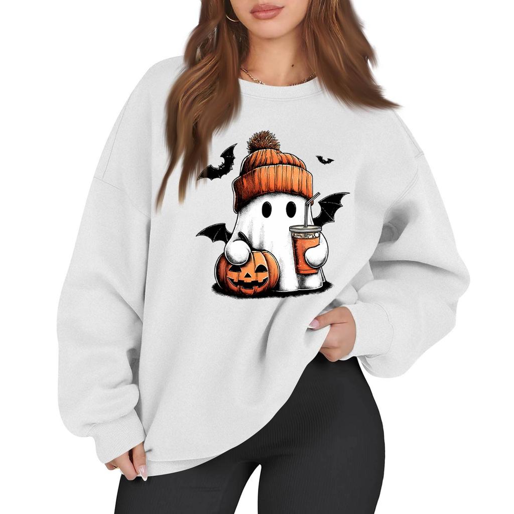 Women's Casual Fashion Long Sleeve Printed Round Neck Sweatshirt Top