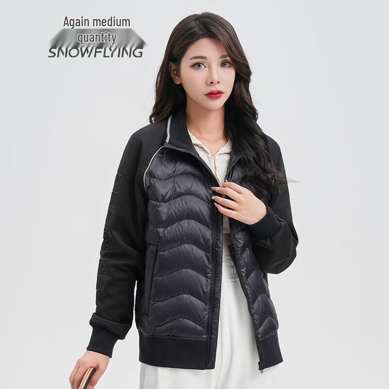 SNOWFLYING Women's Stand-Collar Goose Down Puffer Jacket