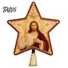 Festive Bead Embroidery Set Christian Faux Pearl Art Christmas Tree Topper Kit, DIY Faith Nativity Holiday Craft Decoration, Handmade Beaded