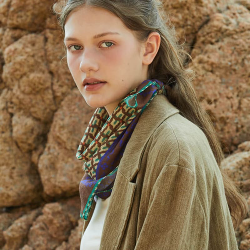 ANA MAISON Pleasant Retro Silk Wool Petit Scarf [PMPsw-1429]