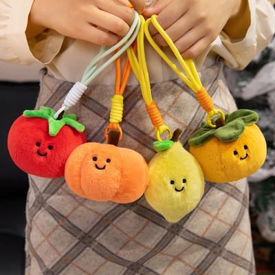 Fun Vegetables and Fruits Series Pendant Doll Plush Toy Bag Pendant Keychain Persimmon Doll Birthday Gift
