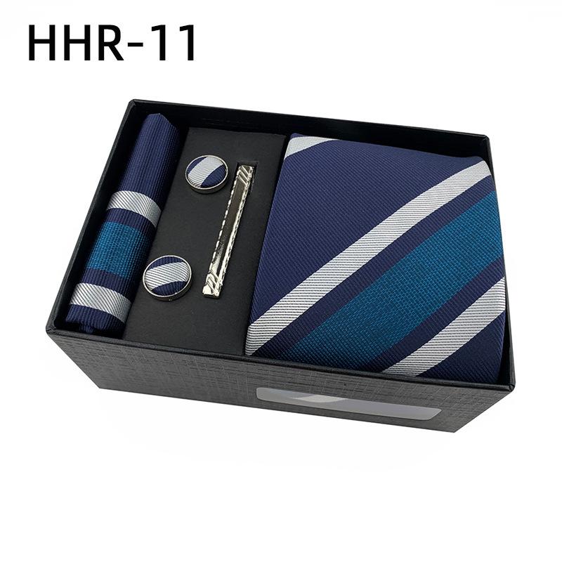 Paisley Men'S Tie Square Cuff Tie Clip Gift Box Set Business Casual Tie Black Gift Box