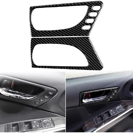 Schutzaufkleber Seitenverkleidung Mittelkonsole 2 Stück Premium-Aufkleber Echte Kohlefaser-Zubehör Kompatibel mit Lexus IS250 2014 2015/IS200t