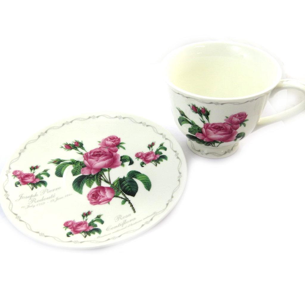 Les Trésors De Lily [N3668] - Cup + Saucer 'Rosa Romantica' Ivory Pink