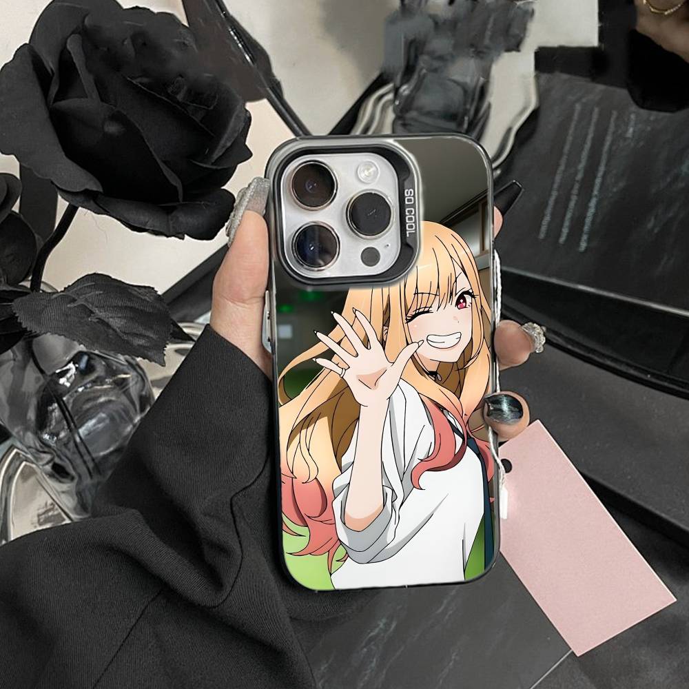 T-Darling Marin Kitagawa Colorful Silver Phone Case For IPhone 16 17 15 14 12 13 Pro Max Black Color Shockproof Cover