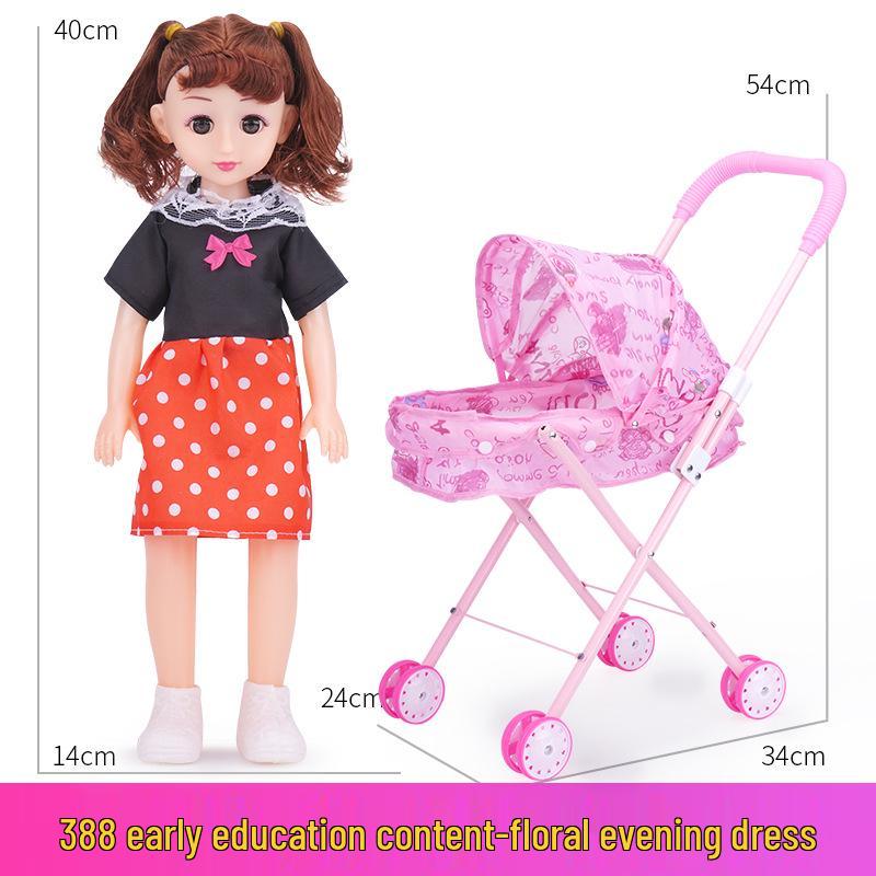 Set Passeggino per Bambole e Giocattoli Transfrontaliero per Bambine - Regalo di Compleanno Perfetto