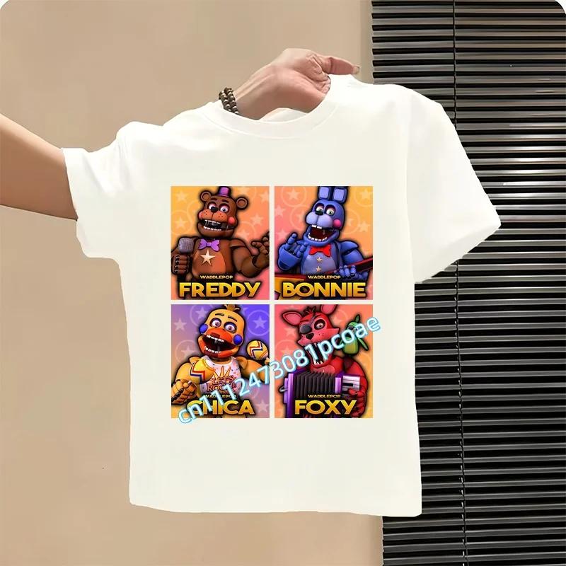 Graphic T-shirt Children Casual Sports Tops Short Sleeves Kids Clothing New Five Nights At Freddys Kids Cartoon