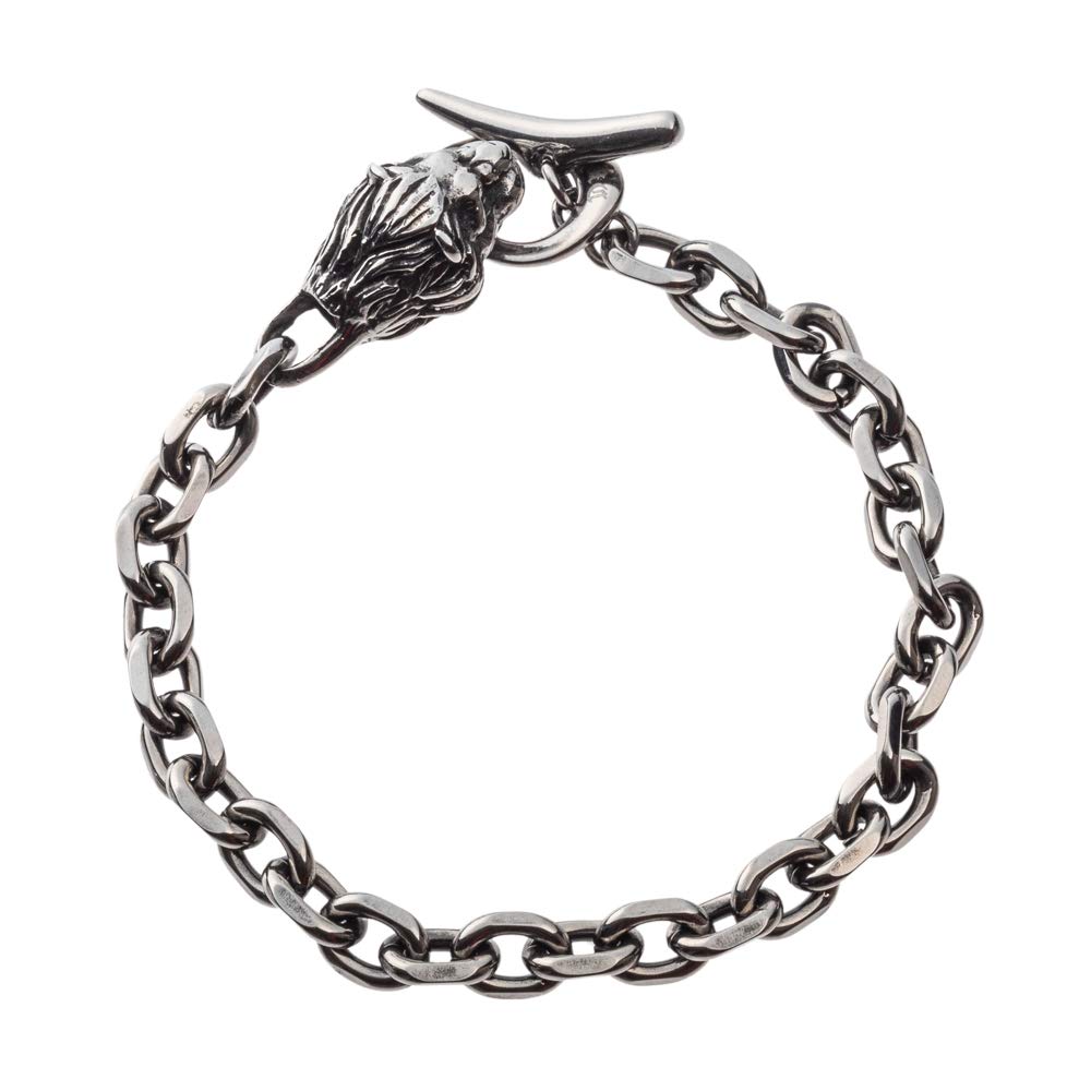 Artemis Classic Lion Bracelet Silver Stainless Brand Jewelry T-Bar (ac-acb0114) - Men's Accessory, Steel,
