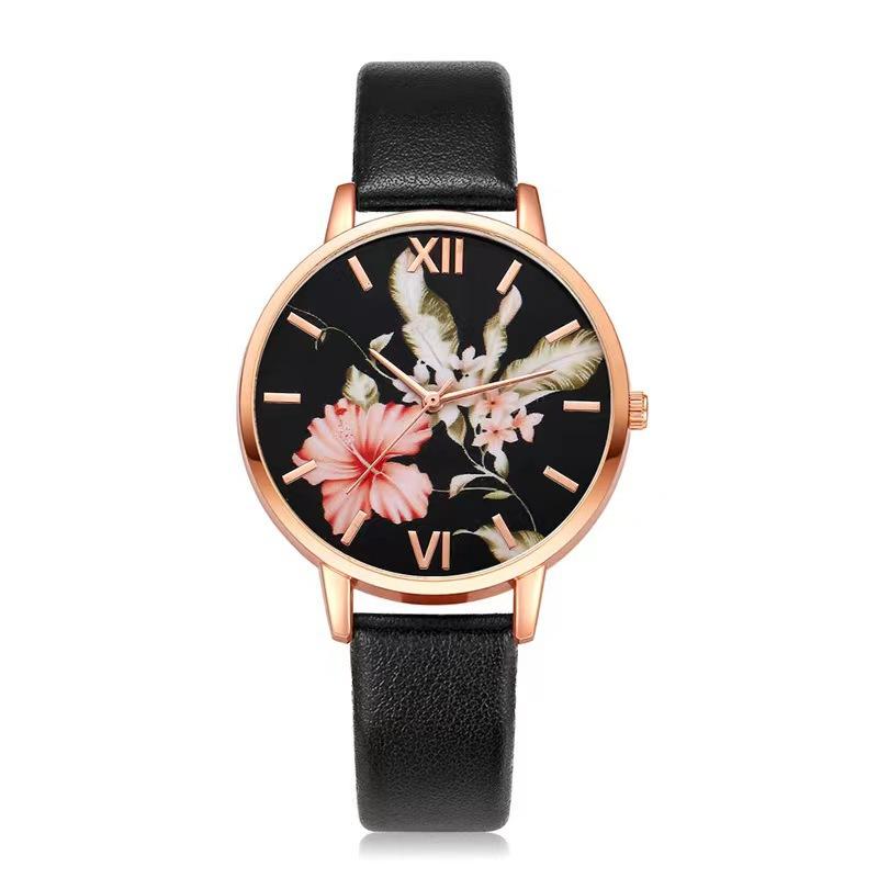 Flower Simple Women S Watch Bracelet Five-Piece Set Casual Fashion Quartz Women S Watch