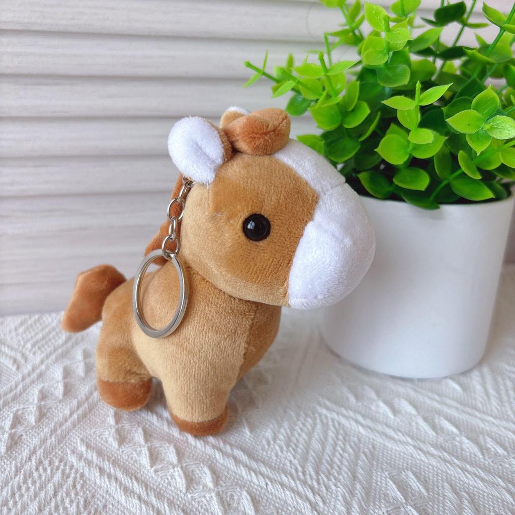Mini Animal Plush Pendant: Giraffe, Zebra & Donkey Cartoon Figures
