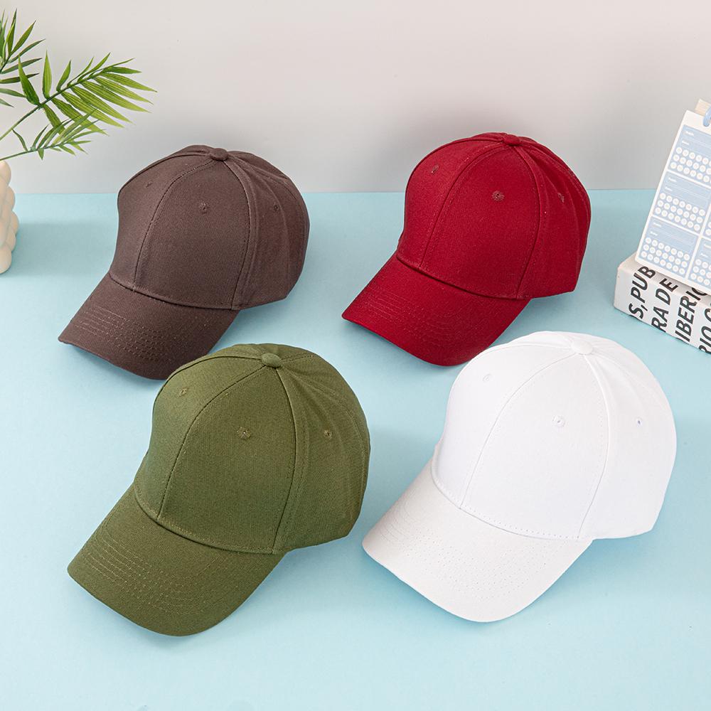 100% Cotton Adjustable Baseball Cap Solid Color Classic Dad Hat Unisex Casual Sun Protection Hat For Outdoor Running Hiking