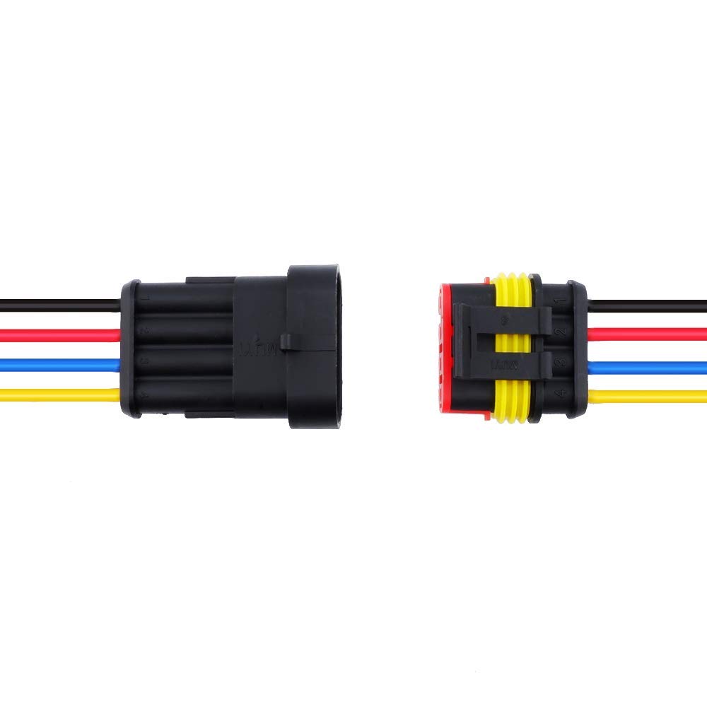 2/3/4pin 16 AWG Waterproof Wire Connectors Automotive Electrical Connectors Quick Disconnect Wire Connectors 2/3/4 Pin