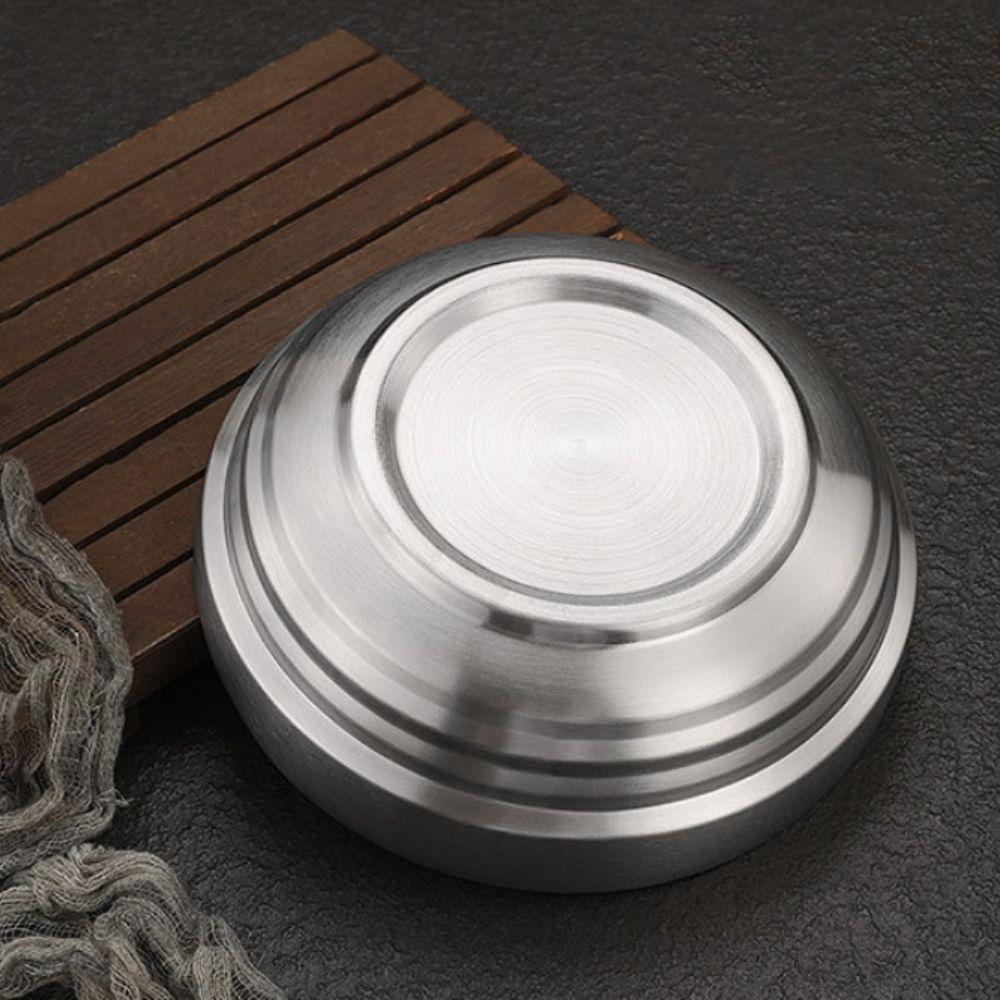Anti-scald Korean Stainless Steel Bowl Double Layer Soup Bowls Cold Noodles Bowl  Restaurant