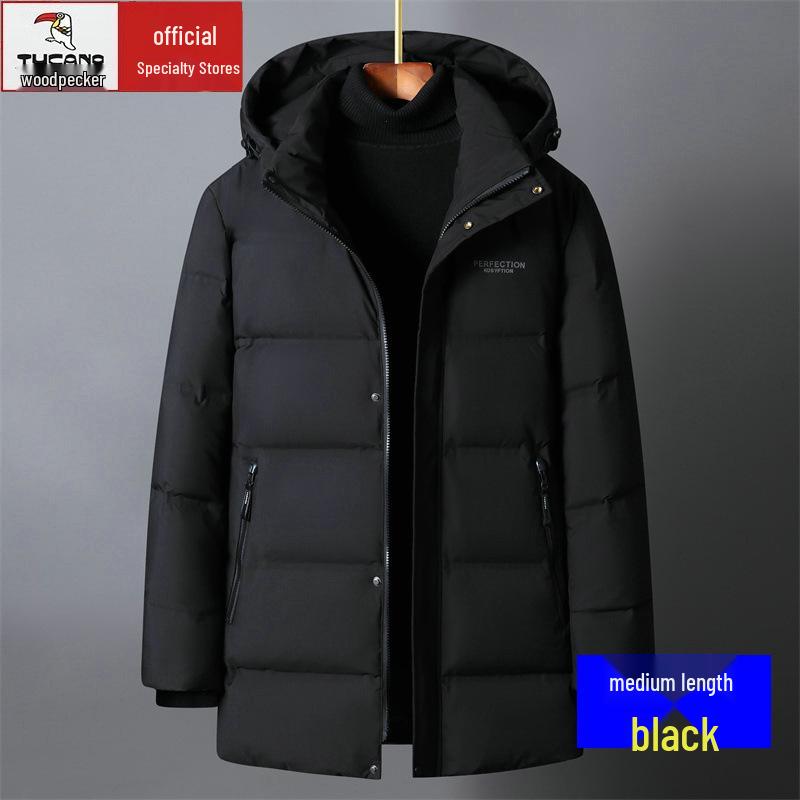 

Woodpecker Men s Mid-length Down Jacket for Middle-aged & Elderly - Thick and Stylish Spring Festival Wear XL (130-150 lbs)