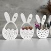 DIY Easter Rabbit Egg Flower Basket Silicone Mold Wall Pendant Plaster Drip Mold for Home Easter Party Decoration