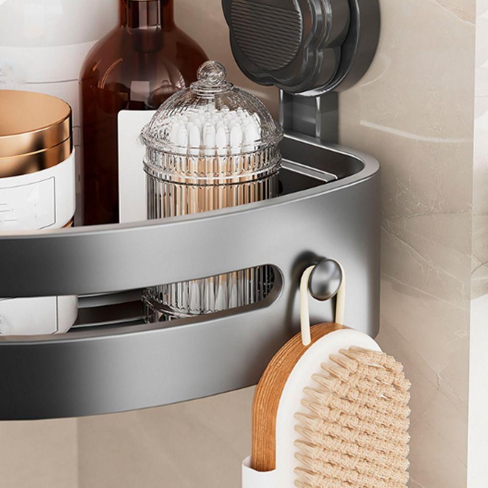Three-story Storage Organizer Suction Cup Wall Corner Shelf Shampoo Rack Kitchen Storage