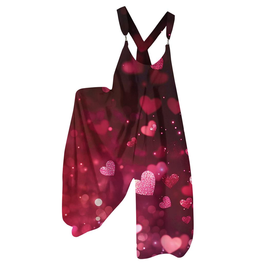 Salopette Imprimé Vintage pour Femme, Bretelles Non Réglables,