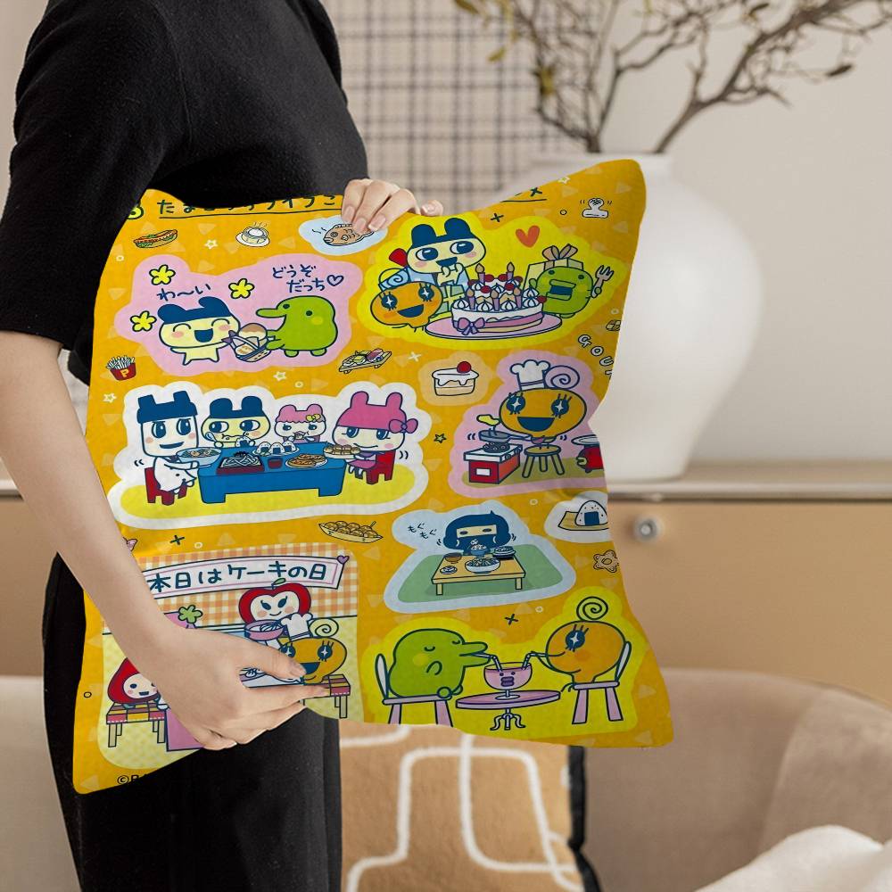 TTamagotchi Cut Friend Game Pillow Cover for Bedroom Room and Living Room Sofa Decorative Cushion Cover