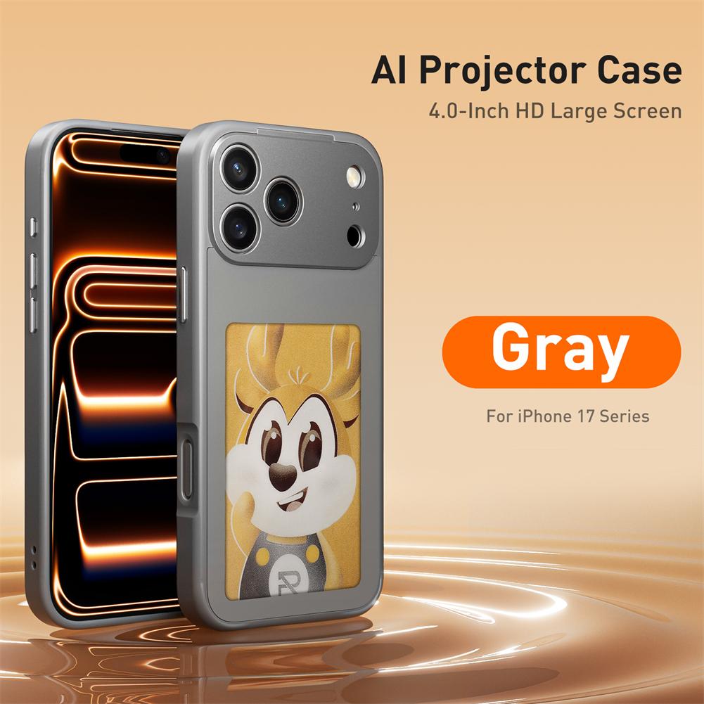 

Функція NFC Чохли для AI-телефонів для iPhone 17 Pro Max Чорнильний екран DIY Розкішний E-ink Екран Дисплей Індивідуальний Чохол для Телефону iPhone17 сірий колір