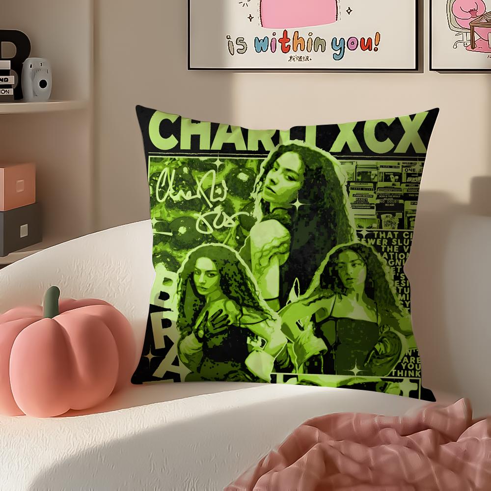 Singer Pop CCharli XCXX Cushion Cover Pillowcase Short Plush Invisible Zipper Room Sofa Cushion Cover