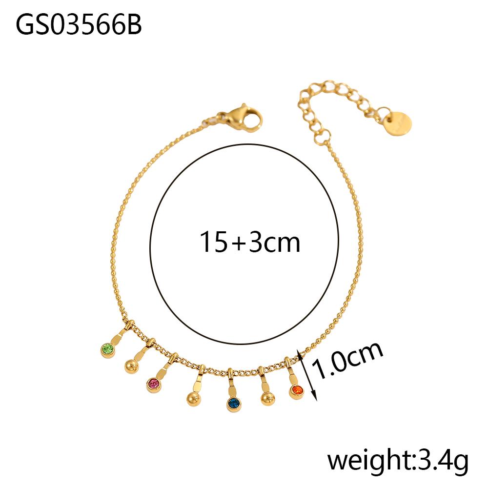 CARLIDANA Classic Gold Plated Stainless Steel Heart Shaped Geometric Rhinestone Tassel Beaded Bracelets Necklace Set Women