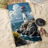 Scenic Ocean View Bath Sheet Dramatic Sky And Waves Artwork Durable Fabric Ideal For Sunbathing Or As A Decorative Throw Blanket