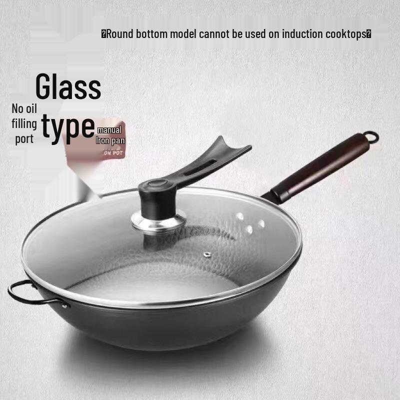 Zhangqiu Forged Iron Non-stick Wok for Induction & Gas Stoves