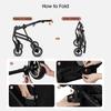 3 in 1 Foldable Pet Stroller Outdoor 4 Wheels Lightweight Trolley Household Washable Dog Cat Carrier