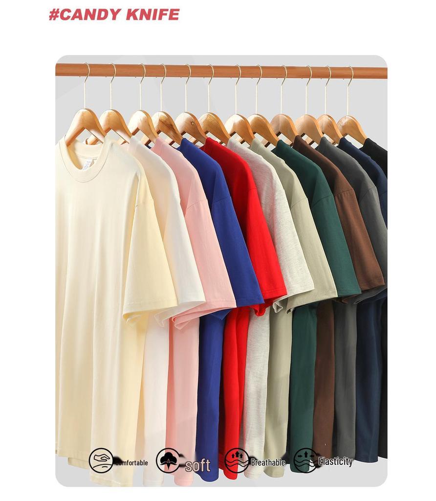 Phantom Letter American Retro Heavyweight Cotton Unisex Casual Loose T-Shirt