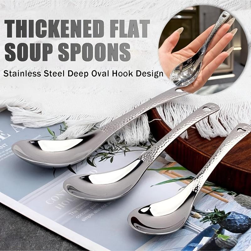 

4Hammered Dinner Spoon Set 18/10Stainless steel dessert spoon Coffee teaspoon Ice cream spoon Dishwasher-safe kitchen utensil set 4Set