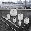 Drill Bit Set 6pcs 35mm-110mm Extension Shank with 2   Drill Bits for Concrete, Brick, Block, Water Pipe, Heating Pipe,   Conditioner,