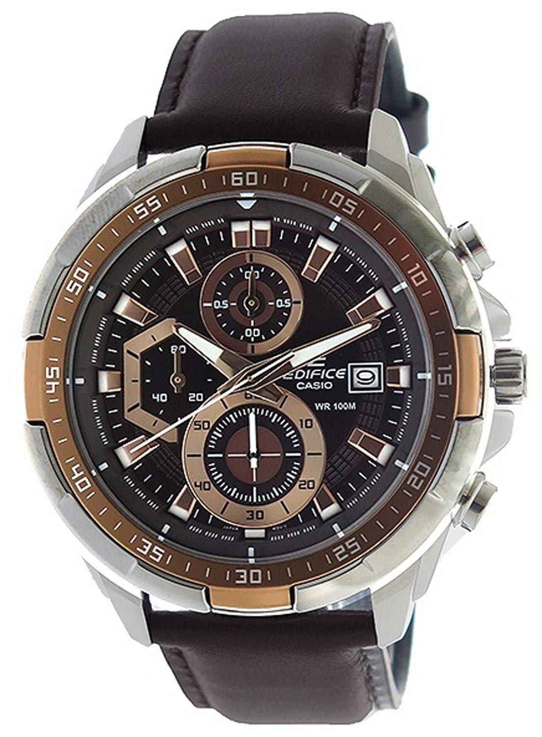 

Casio Мужские часы Edifice EFR-539L-5AVUDF, водонепроницаемость 100 м, хронограф с ремешком из натуральной кожи [Параллельный импорт]