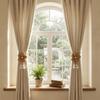 Adjustable Pearl Curtain Holdbacks Fabric Flowers Curtain Buckle Curtains Tie Rope  Living Room